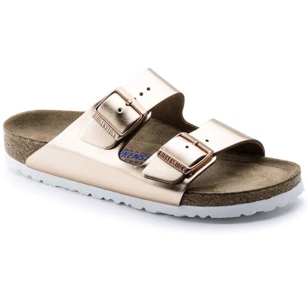 Birkenstock Metallic Copper Arizona Soft Footbed Sandals Women's EU 40 Casual‎